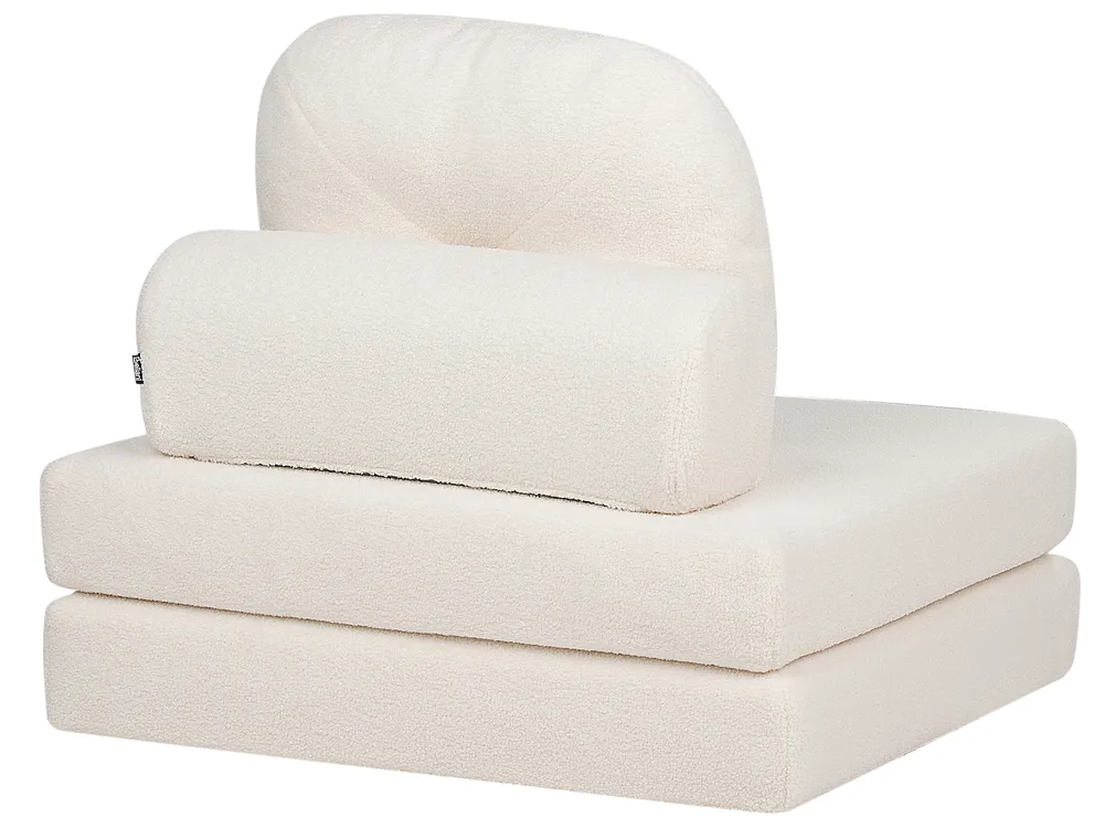 Single Sofa Bed OLDEN Boucle White_906488