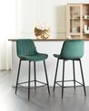 Set of 2 Velvet Bar Chairs Emerald Green DUBROVNIK_928815