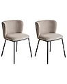 Set of 2 Dining Chairs MINA Fabric Taupe