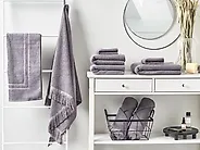 Set di 9 asciugamani ATIU Tessuto a spugna Grigio_1178550