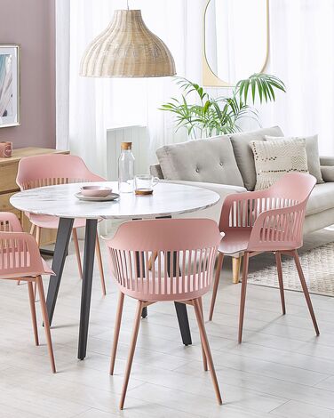 Set of 2 Dining Chairs Pink BERECA