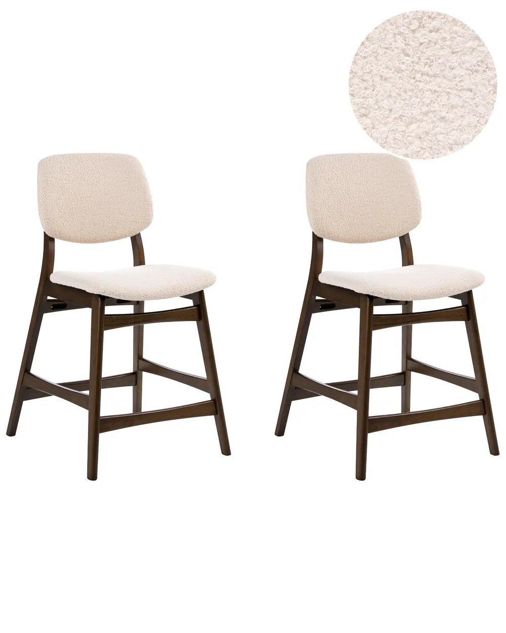 Set di 2 sedie alte ELAINE Bouclé Marrone/Beige chiaro