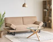 Sofa Bed 2 Seater YORK Boucle Beige_1009230