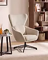 Swivel Armchair DALEN Fabric Light Beige