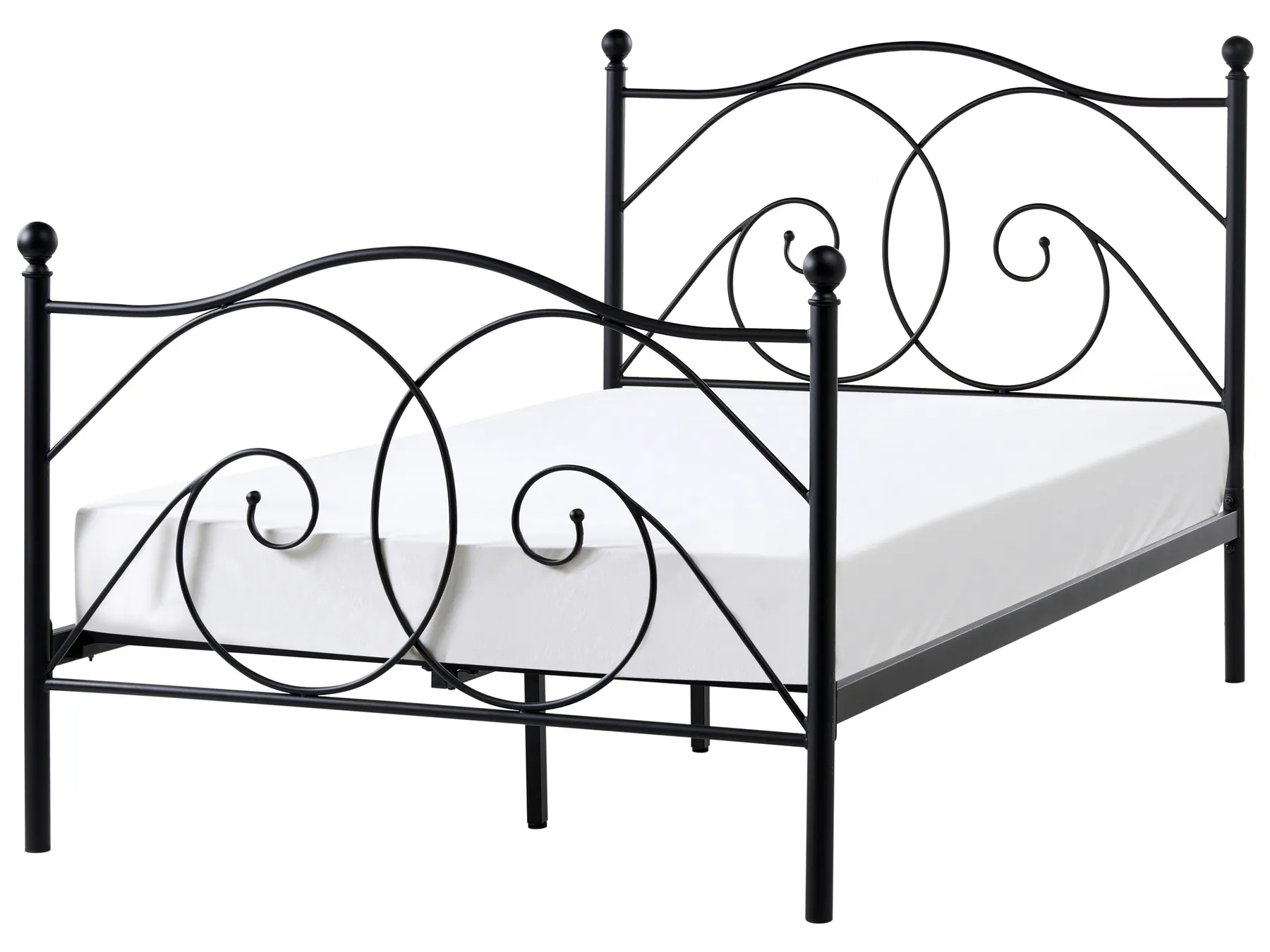 Lit avec sommier Métal DINARD 120 x 200 cm Noir_1026457