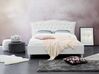 Bílá kožená postel s úložištěm Chesterfield 140x200 cm METZ_676807