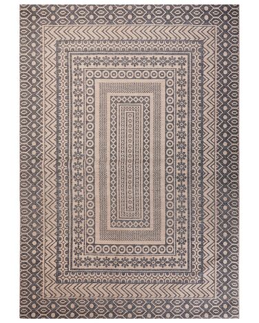 Teppich Jute beige / grau 160 x 230 cm geometrisches Muster Kurzflor BAGLAR