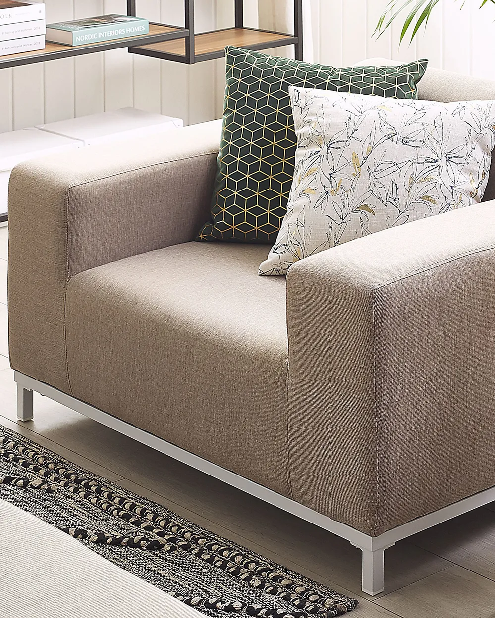 Set of 2 Garden Armchairs ROVIGO Fabric Beige_786109