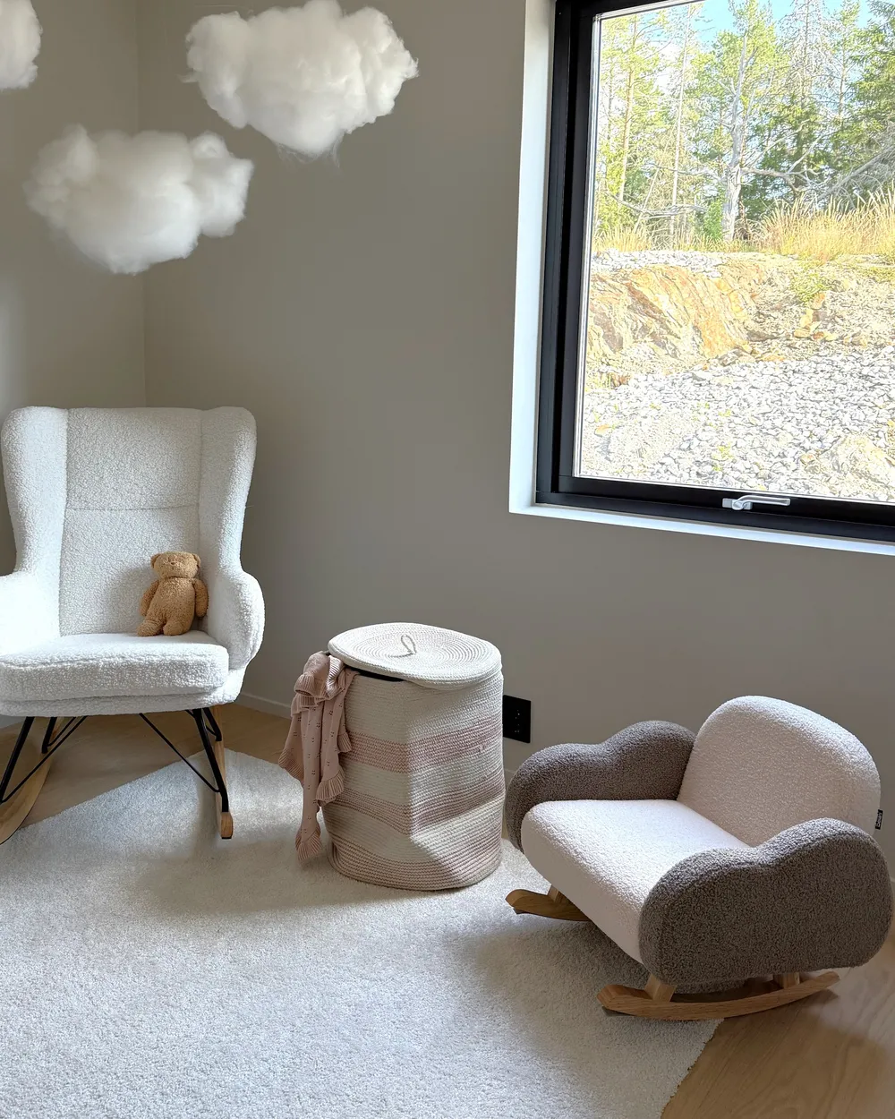 Kids Rocking Chair Cloud SKARE Boucle Beige