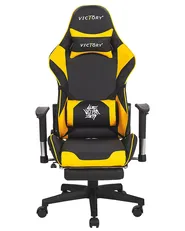 Sedia da gaming VICTORY Pelle sintetica Giallo_768103
