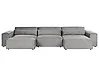 Modular Corner Sofa 4 Seater HELLNAR with Ottoman Fabric Grey Left Hand
