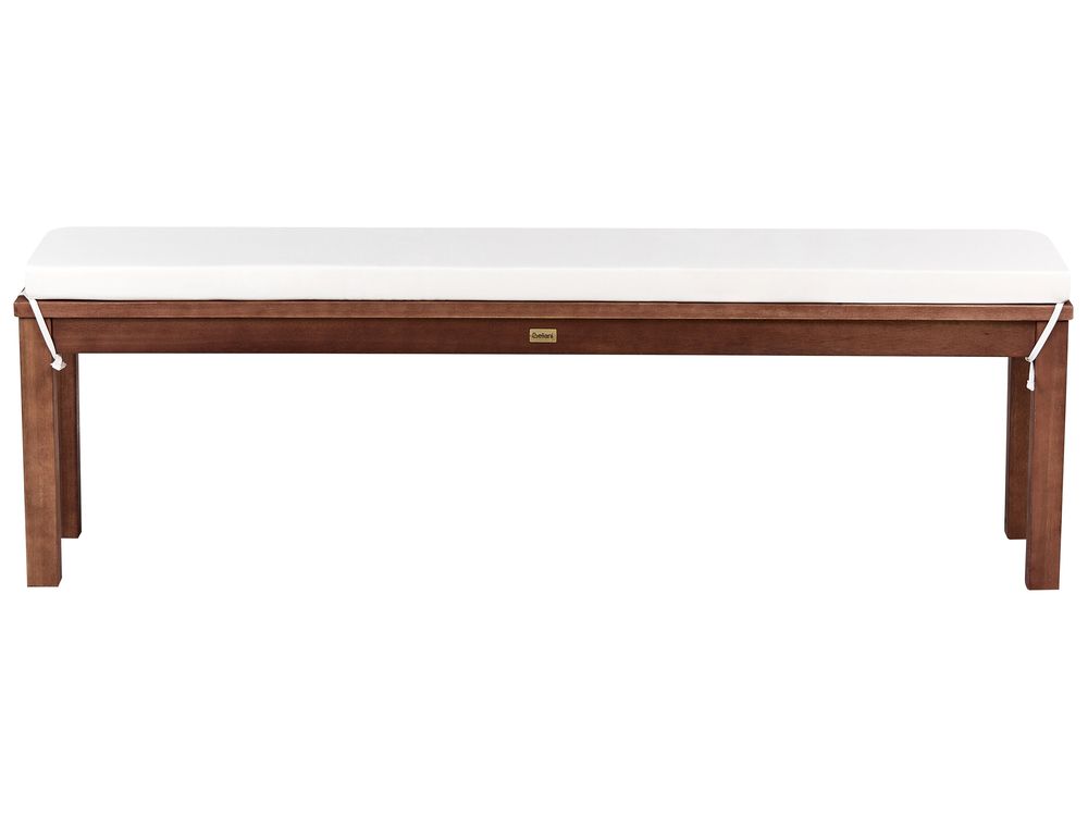 Panca da giardino con cuscino TUSCANIA 160 cm Legno d'eucalipto Bianco sporco