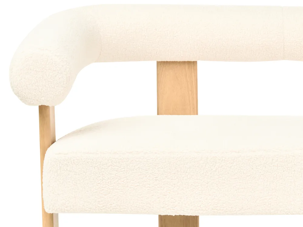 Sofa 2 Seater ILBRO Boucle Off-White/ Light Brown_984875