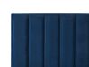 Sametová postel s nočními stolky 140 x 200 cm modrá SEZANNE_800160