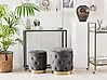 Set of 2 Storage Pouffes PUEBLO Velvet Grey