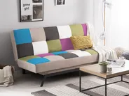 Sofa Bed 3 Seater LEEDS Fabric Multicolour_768814