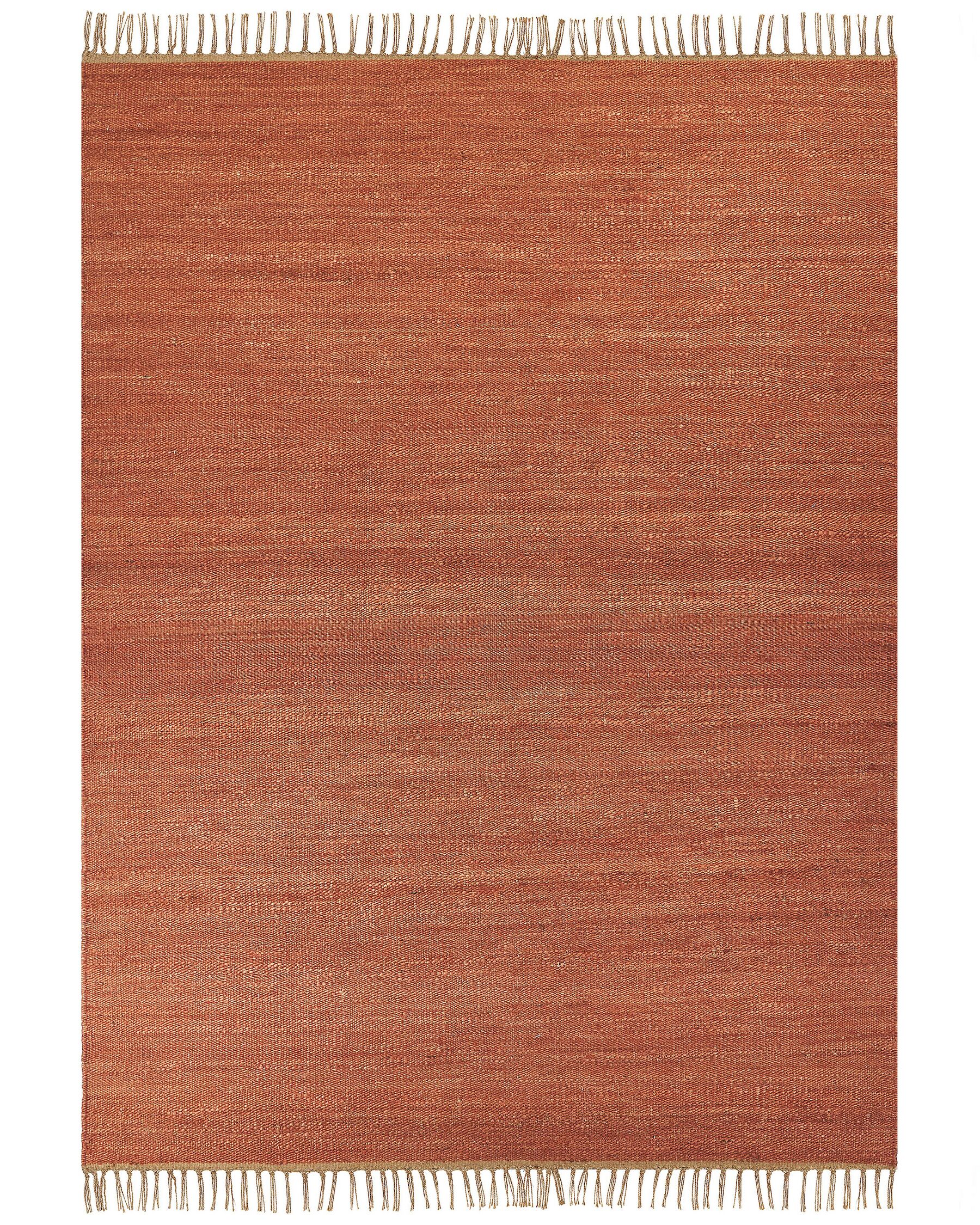 Tappeto iuta rosso chiaro e marrone 160 x 230 cm LUNIA_846248