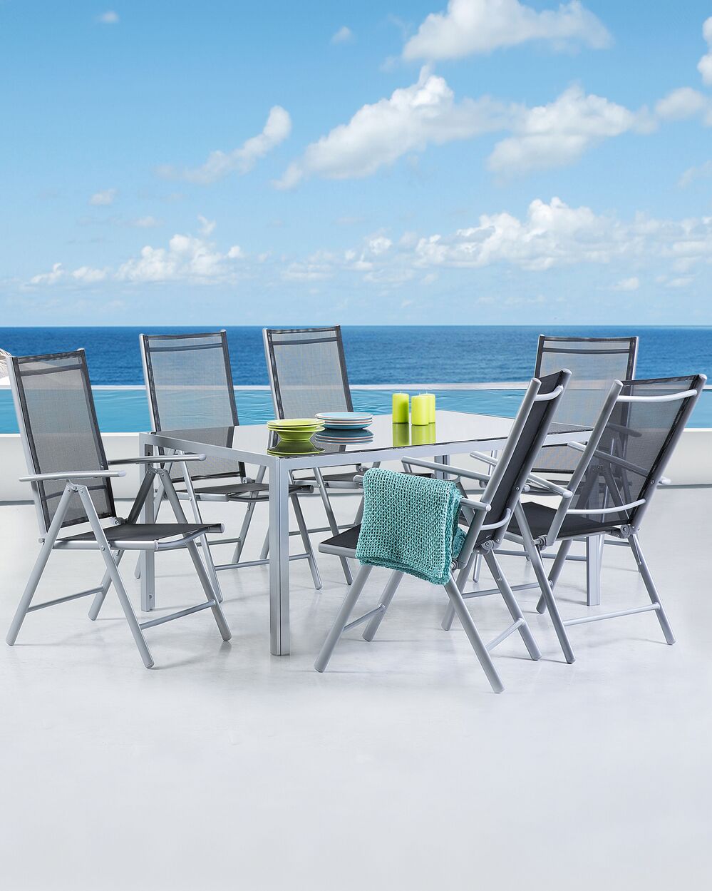 Set of 6 Garden Folding Chairs Black CATANIA Beliani.pl