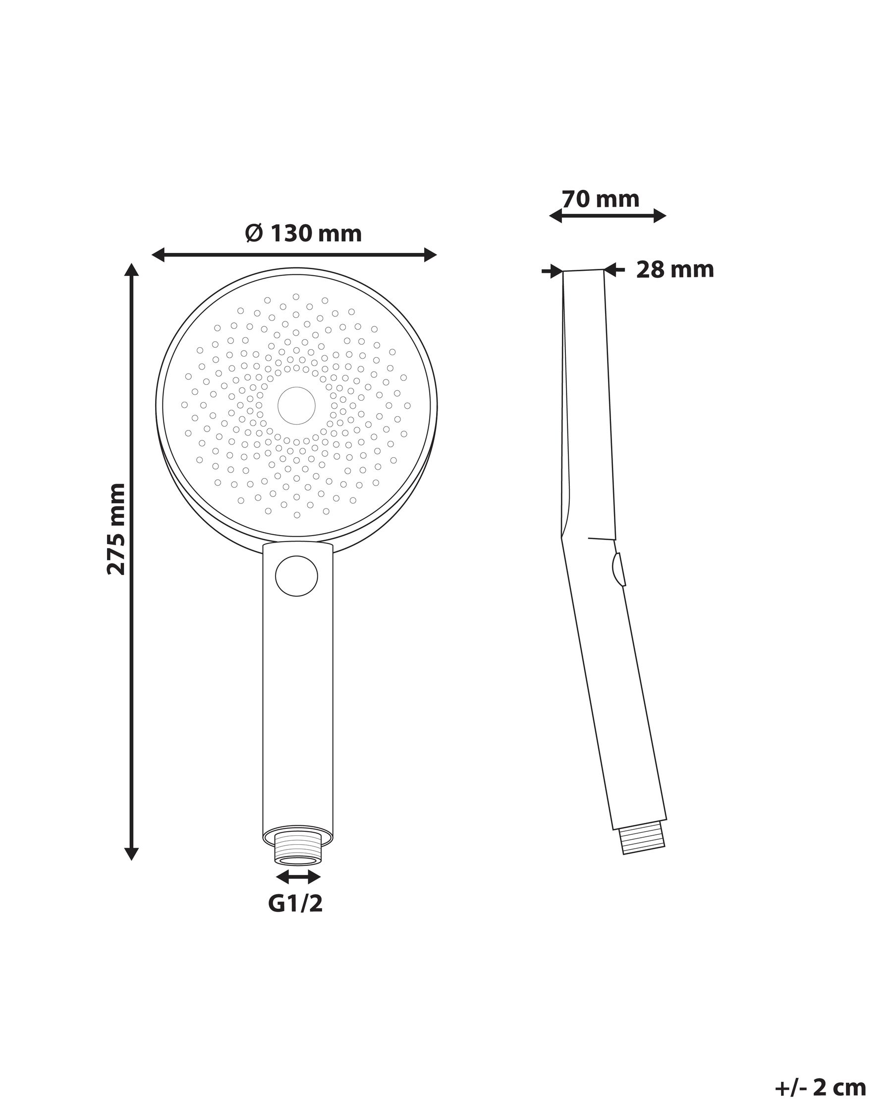 Shower Head and Hose Kit UYUCA 4-function Silver_988191