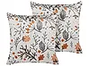 Set of 2 Decorative Cushions MONTBRETIA 45 x 45 cm Velvet Multicolour Plant Pattern