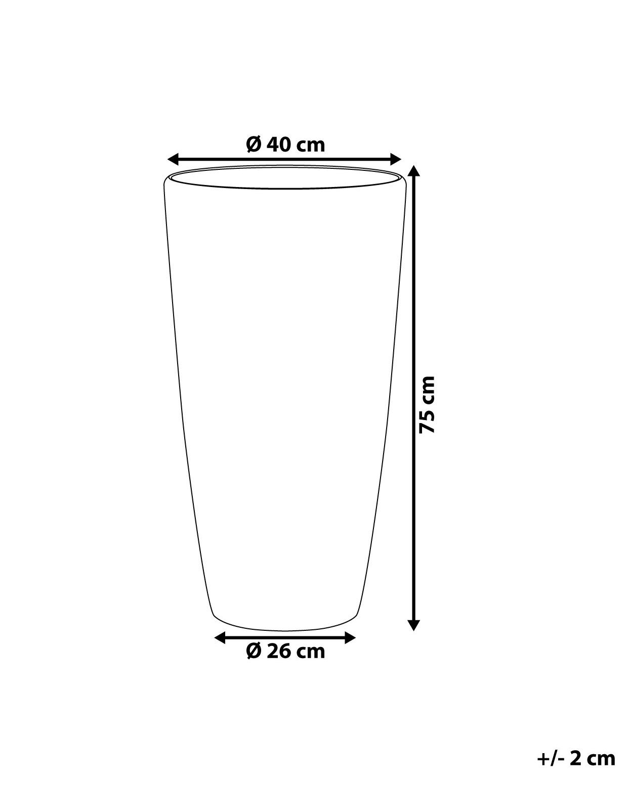 Donica TSERIA 40 cm Czarny_1081291