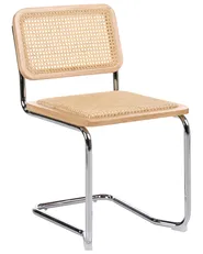Set of 2 Dining Chairs CORDOVA Rattan Light Brown_1061937
