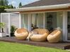 2-Sitzer Gartensofa Rattan naturfarben Auflage beige MAIORI_935222