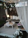 Set da giardino 4 posti in alluminio bianco e cuscini grigi POSITANO_806834