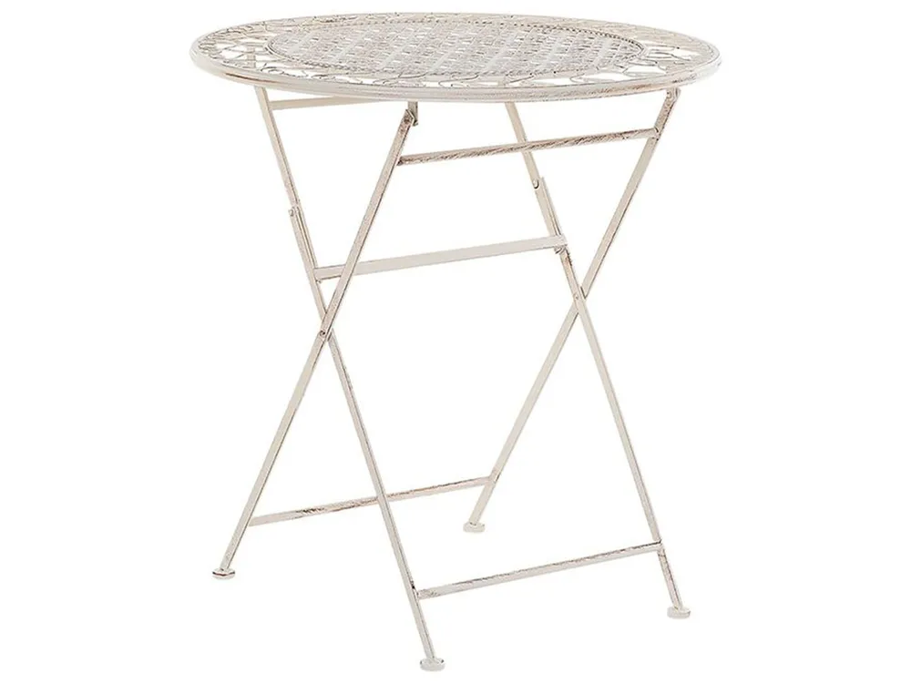 Tavolino Bistrot TRIESTE 70 cm 70 cm Metallo Beige chiaro