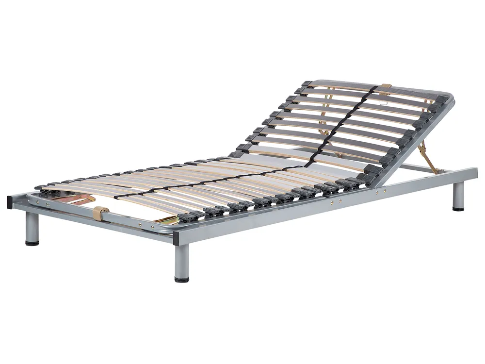 Manually Adjustable Bed Frame RESPITE 90 x 200 cm (EU Single) Silver_752111