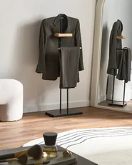 Coat Stand PIPOON with Shelves Black_1058327