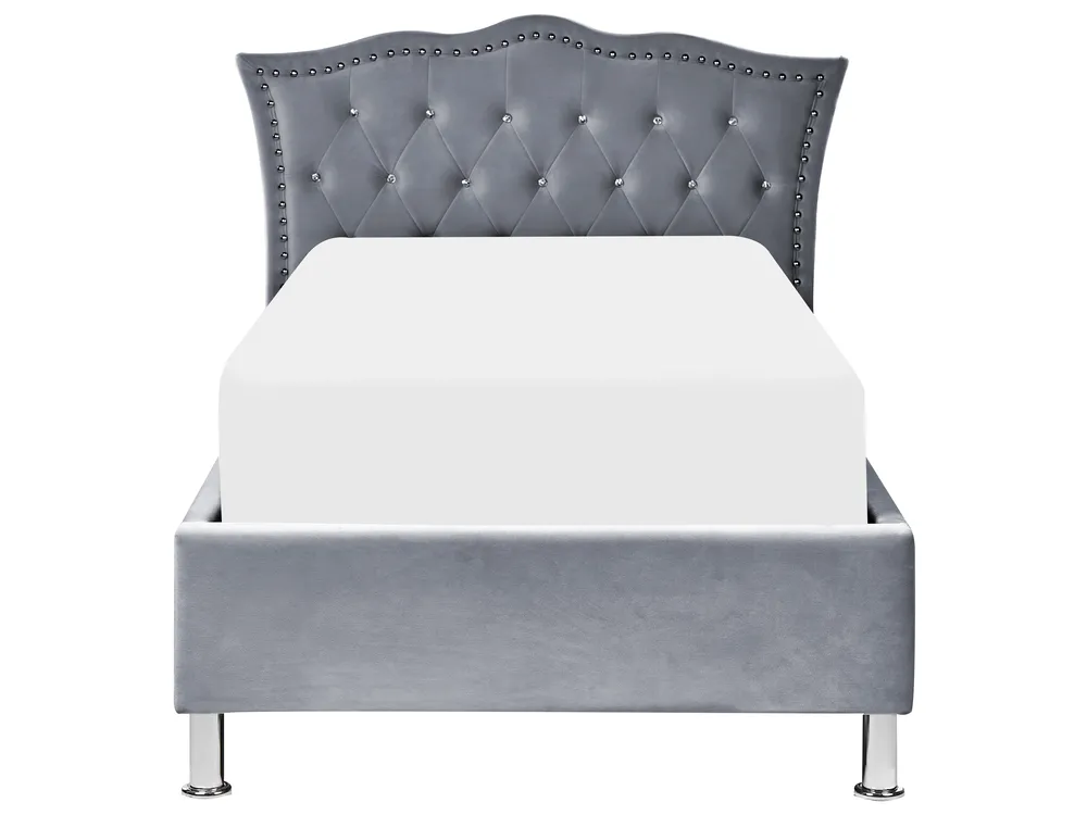 Ottoman Bed METZ Velvet Grey 90 x 200 cm (EU Single)_861410