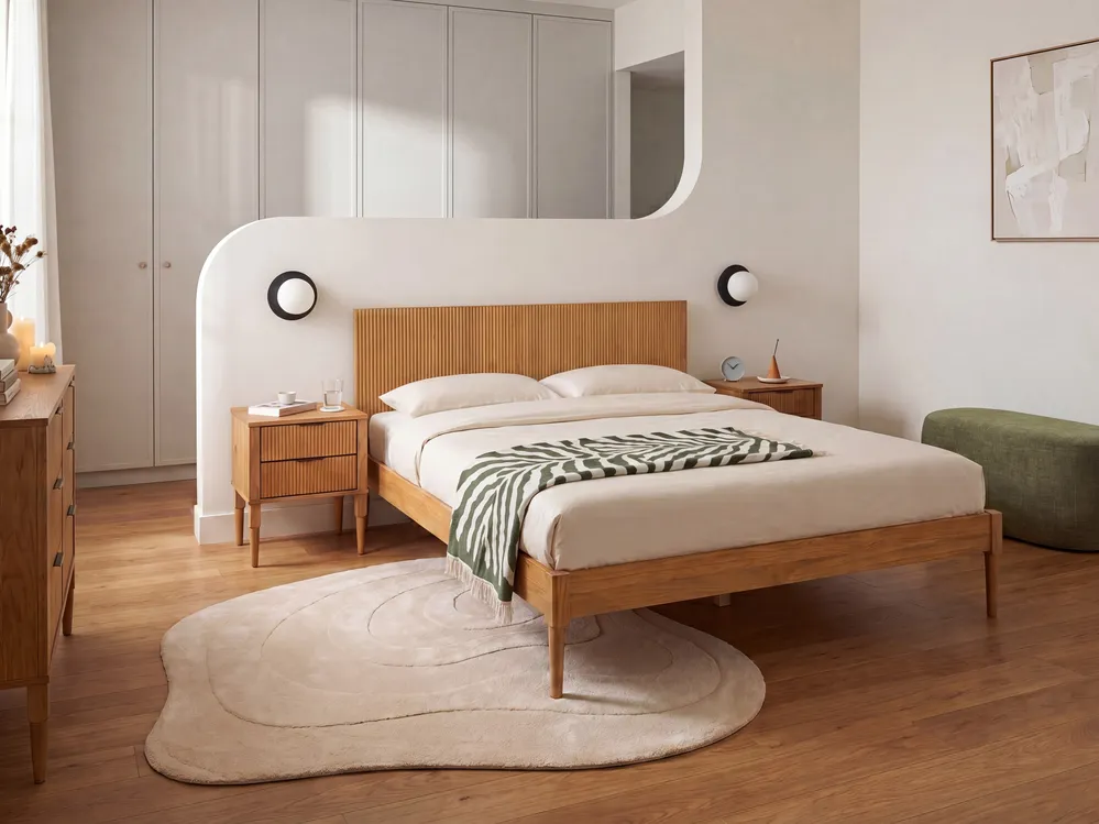 Bed Pine Wood AMBAZAC 160 x 200 cm (EU King Size) Light Brown