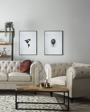Armchair CHESTERFIELD Fabric Beige_710734