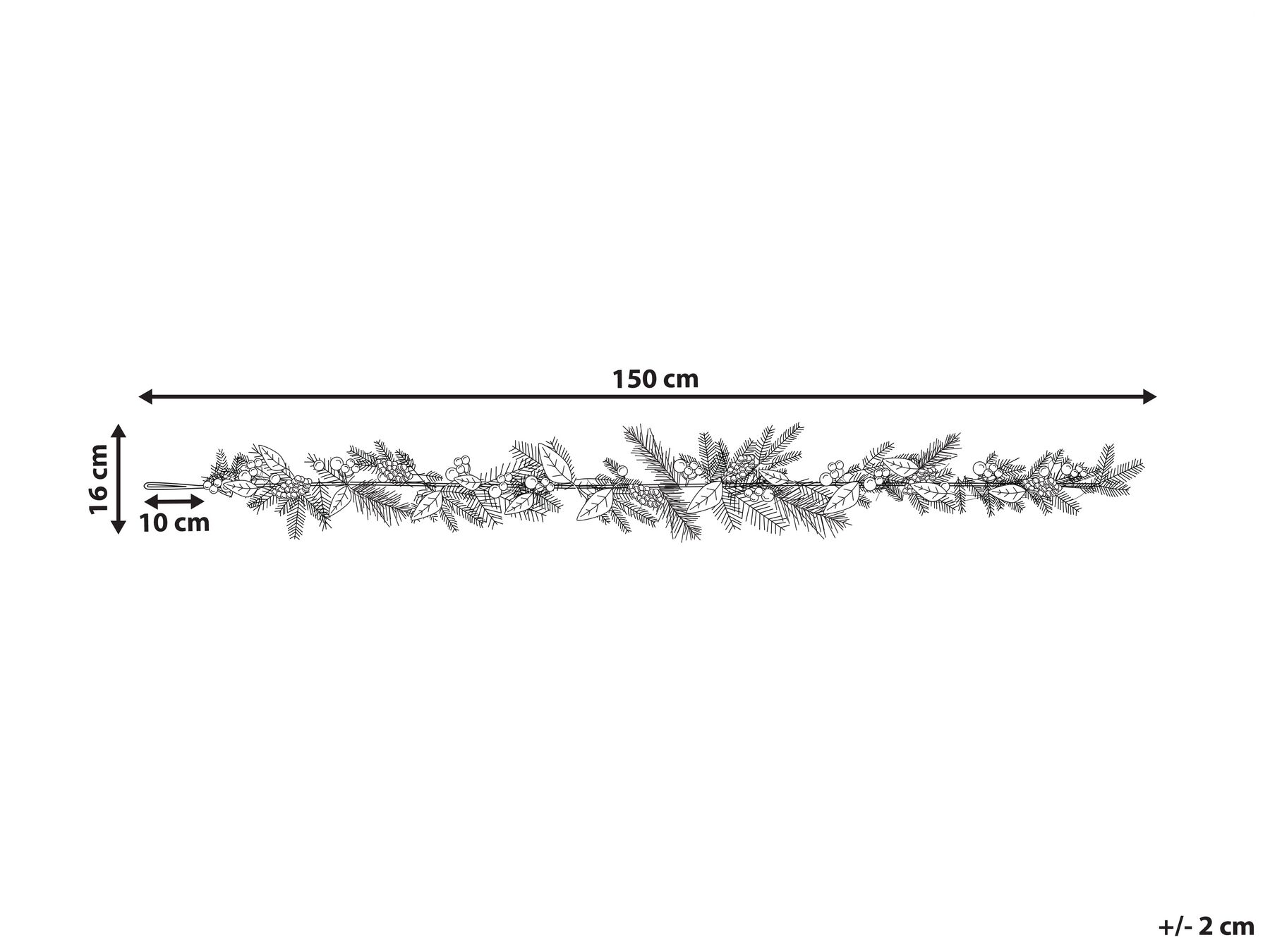 Christmas Garland 150 cm Multicolour TERRASSA_832575 Christmas Garland 150 cm Multicolour TERRASSA_832575