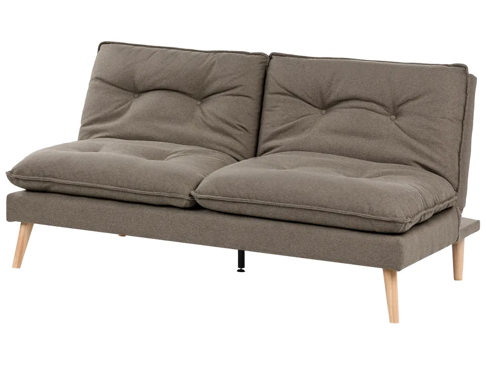 Sofa Bed 3 Seater YILA Fabric Brown_1056220