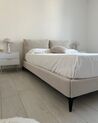 Cama con somier de chenilla beige claro 180 x 200 cm MELLE_929991