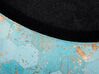 Alfombra de piel de vaca azul turquesa/dorado ⌀ 140 cm ZEYTIN_742925
