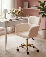 Desk Chair ALENA Boucle Light Beige_1083692