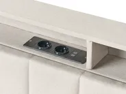 LED postel BEAULIEU Tkanina Béžová 160 x 200 cm s úložným prostorem s USB portem_993543