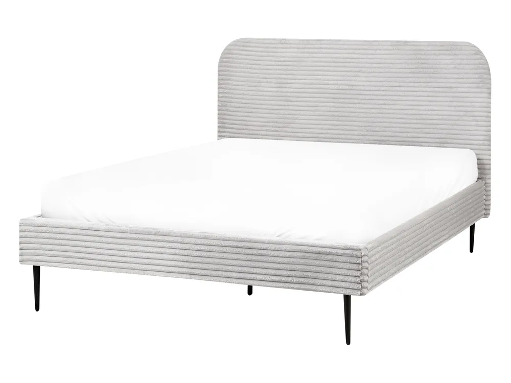 Łóżko Sztruks FLAYAT 140 x 200 cm Jasnoszary_967792