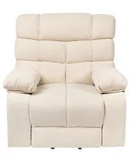 Electric Recliner Chair ARES with Footrest Fabric Light Beige_938681