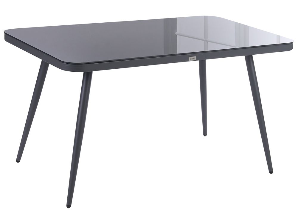 Garden Dining Table LIPARI 140 cm 80 cm Glass Grey