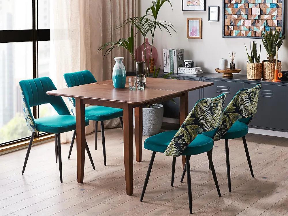 Tavolo Da Pranzo Belfoyer 110x60x75 Cm - Per 4 Persone, Telaio In Metallo, Piano In Truciolare, Colore Legno