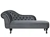 Left-Hand Chaise Longue NIMES Velvet Grey