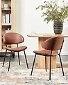 Set of 2 Dining Chairs KIANA Faux Leather Brown