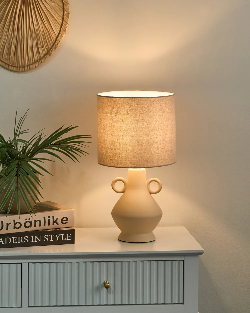 Lampa stołowa KERULEN Ceramika Beżowy