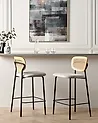 Conjunto de 2 sillas de bar MAYETTA Ratán Beige claro