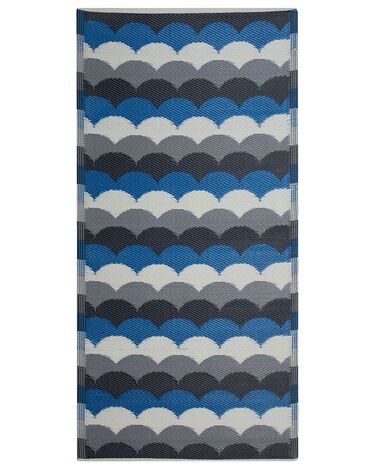 Outdoor Rug 90 x 180 cm Blue and Grey BELLARY