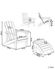 Garden Chair ADIRONDACK with Footstool White_809498